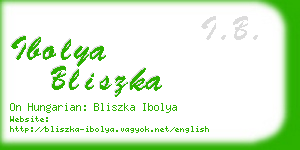 ibolya bliszka business card